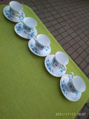 Portelan Bone China Qeen Anne, set de 5 cesti de cafea foto