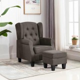 VidaXL Fotoliu cu taburet pentru picioare, gri taupe, material textil 320159