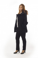 Palton scurt cu gluga si cordon, Lizzet, negru, 40-54 EU foto