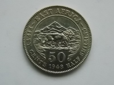 50 CENTS 1948 EAST AFRICA-AUNC foto