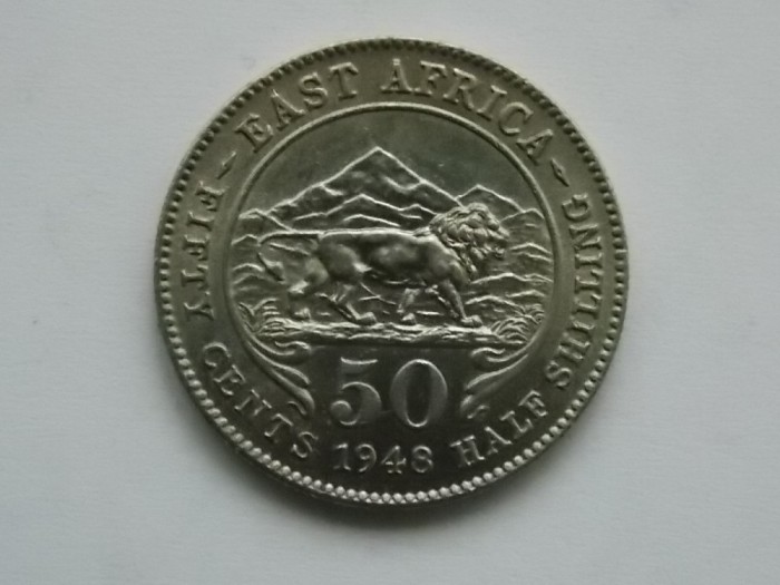 50 CENTS 1948 EAST AFRICA-AUNC