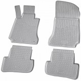 Set de 4 covorase gri cauciuc 3D stil tavita premium pentru Mercedes C-Class W204, S204 2007-2014, Recambo