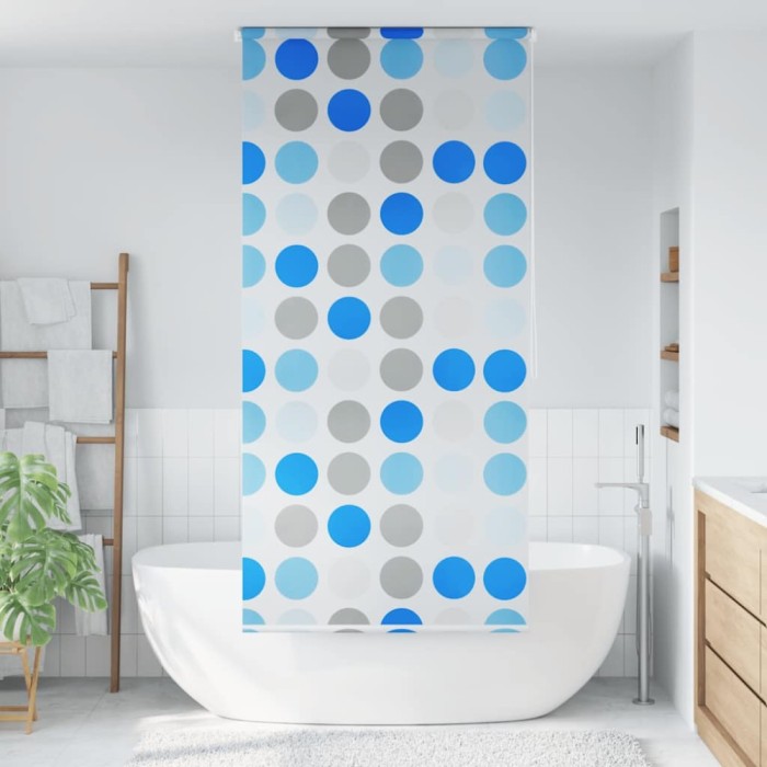 Roletă perdea de duș 120x240 cm Model cercuri