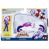 Spidey prietenii extraordinari set motocicleta si figurina ghost spider 10cm, Hasbro
