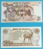 Bancnota Uganda 10 Shillings 1973 Idi Amin UNC A/76 Elefanti Cascada Antilopa Hartie 137x71mm