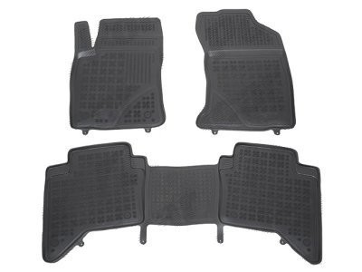 Set covorase auto din cauciuc Hilux (N120), 06.2016- Modele Cu 4 Usi, negru; polietilena (PE), 3 bucati foto