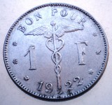 7.667 BELGIA 1 FRANC 1922 BELGIQUE
