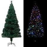 vidaXL Pom de Crăciun artificial cu suport, verde, 210cm, fibră optică