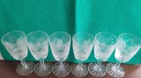 SERVICIU, SET 6 PAHARE ALBE CRISTAL BOHEMIA, FOARTE VECHI, COLECTIE,FOARTE FINE