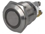Comutator anti-vandalism SPST-NO 2A/36VDC IP65 &Oslash;19mm