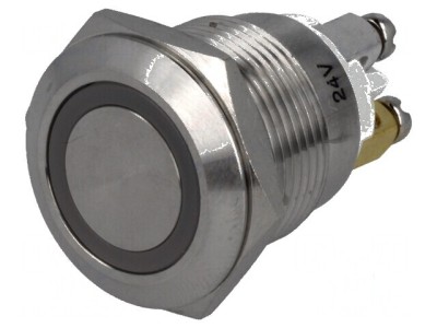 Comutator anti-vandalism SPST-NO 2A/36VDC IP65 &amp;Oslash;19mm foto
