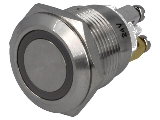 Comutator anti-vandalism SPST-NO 2A/36VDC IP65 &Oslash;19mm