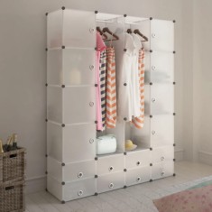 vidaXL Dulap modular cu 18 compartimente alb 37 x 146 x 180,5 cm
