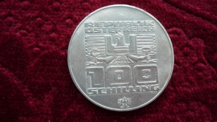 100 SCHILLING 1976 ARGINT *****