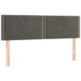 Cumpara ieftin Tablii de pat, gri inchis, 144x5x78/88 cm, catifea