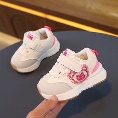Adidasi ivoire cu roz - Teddy (Marime Disponibila: Marimea 22)