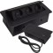 Priza incorporabila blat, 3 prize, impamantare schuko, universala, 3P/Z, 26,5x12x7cm, negru
