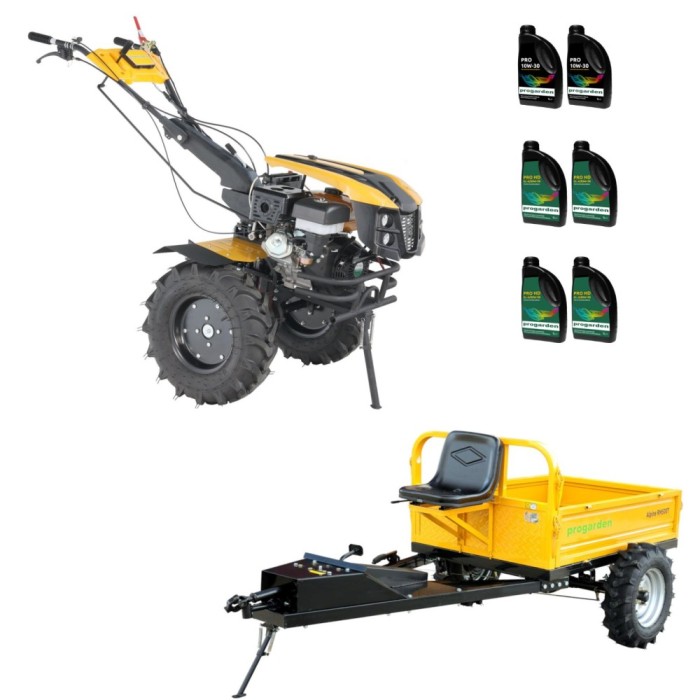 ProGARDEN Pachet Campo 1873 Alpine V2 Motocultor 18CP + RM500T Remorca + 6L Ulei ProAdvanced PowerfulTools