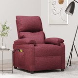 VidaXL Fotoliu de masaj electric rabatabil, roșu vin, textil