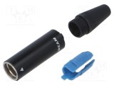 Conector XLR mini 3 pini tată drept pe cablu REAN 5A 500V aurit
