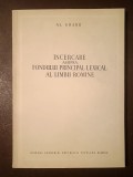 Al. Graur - &Icirc;ncercare asupra fondului principal lexical al limbii rom&acirc;ne (1954)