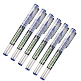 Cumpara ieftin Set 5 pixuri pentru scriere zilnica, cerneala albastra, varf V-tip 0.5 mm, corp transparent, 13.2 cm
