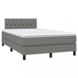 Cumpara ieftin Pat box spring cu saltea, gri inchis, 120x190 cm, textil