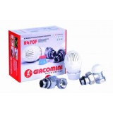 Set Robinet termostatat coltar 1/2&amp;quot; + Cap termostatic + Robinet retur coltar 1/2&amp;quot; Giacomini
