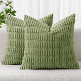 Set de 2 husă de pernă 50x50 cm catifea verde pătrată decorative husă de pernă aruncătoare 20x20 inch boho pentru living canapea dormitor