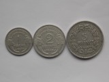 LOT 3 MONEDE-1,2,5 FRANCS 1949 FRANTA