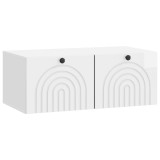 vidaXL Oglindă TV montată pe perete Alb foarte lucios Lemn prelucrat 898179