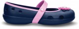 Balerini Crocs Kids&#039; Keeley Petal Charm Flat Albastru - Navy/Carnation