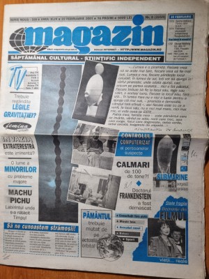 magazin 22 februarie 2001-art brancus,szabo,angelina jolie,r.downey jr,a.baldwin foto