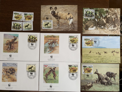 guineea - serie 4 timbre MNH, 4 FDC, 4 maxime, fauna wwf foto