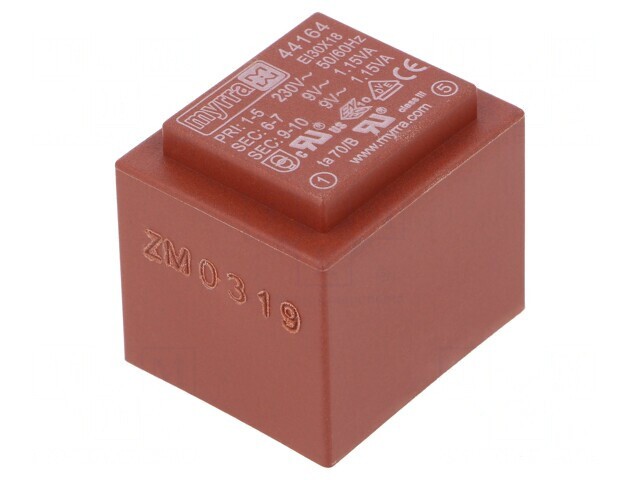 Transformator &Icirc;ncapsulat 2,3VA 230V 9V 128mA PCB