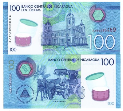 Nicaragua 100 Cordobas 2021 P-212b Polimer UNC foto