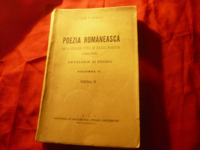 Gh.Cardas - Poezia Romaneasca -origini pana in zilele noastre 1673-1937 vol2 foto