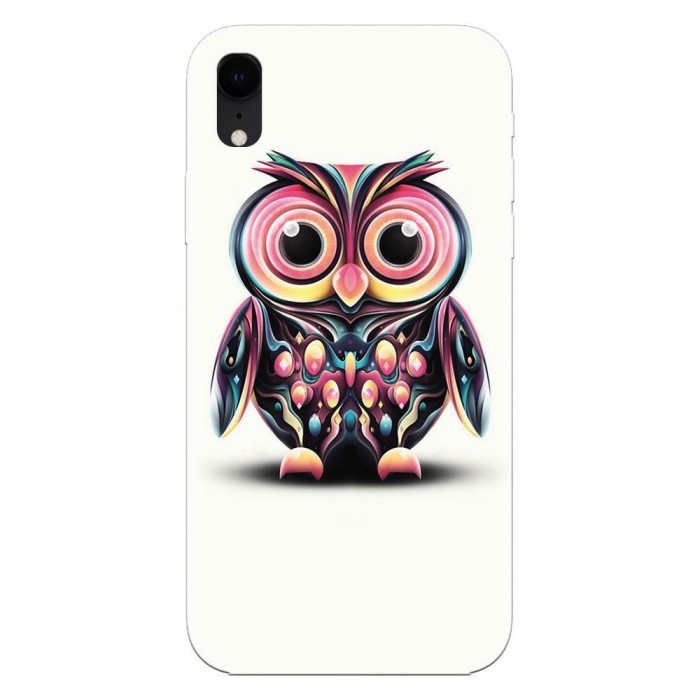 Husa silicon pentru Apple Iphone XR, Colorful Owl Illustration
