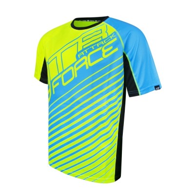 Tricou Force MTB Attack fluo/albastru S Ultimate FactoryBikes foto