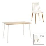 Cumpara ieftin Set masa si scaune 5 buc Cuba Pako World Alb 120x80x75 cm