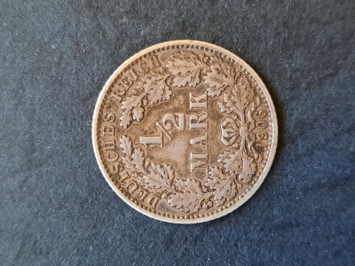 1/2 Mark 1906, litera E, Germania - B 4366 foto