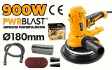 Slefuitor Gips-Carton Tolsen PwrBlastX 900W, 180mm, LED, Auto-Suctie + 6 Discuri, Sac Praf, Furtun 2m