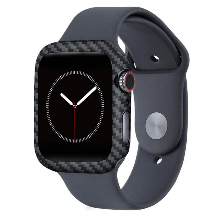 Husa Vetter pentru Apple Watch generatia 4 si 5, 44mm, made from Carbon, Matt Negru