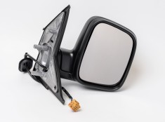 Oglinda exterioara VW Transporter T5, Multivan 04.2003-10.2009 Partea Dreapta Crom Convex Electrica Cu Incalzire, carcasa neagra, cu 5 pini, Max View