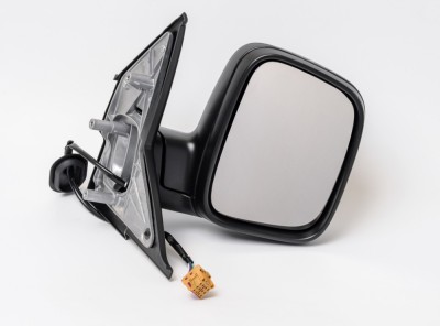 Oglinda exterioara VW Transporter T5, Multivan 04.2003-10.2009 Partea Dreapta Crom Convex Electrica Cu Incalzire, carcasa neagra, cu 5 pini, Max View foto