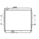 Radiator racire Toyota Hilux, 08.1997-07.2001, Motorizare 2, 4 D 56kw Diesel, cutie Manuala, dimensiune 515x449x27mm, Cu lipire fagure prin brazare,, SRLine