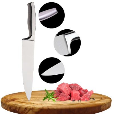 Cutitul Bucatarului profesional Koken, lama din otel inoxidabil 20 cm, 56&amp;plusmn;HRC, cutit de bucatarie Full tang, maner ergonomic, pentru feliere si taiere foto