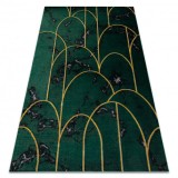 Exclusiv EMERALD covor 1016 glamour, stilat, art deco, marmură sticla verde / aur, 180x270 cm