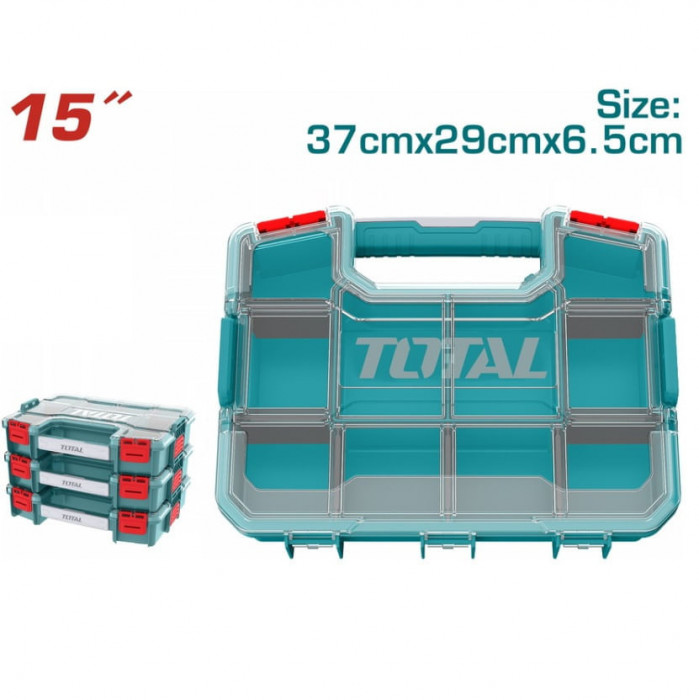 TOTAL - ORGANIZATOR PENTRU SCULE PLASTIC 370mm*290mm*65mm PowerTool TopQuality