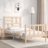 vidaXL Cadru de pat cu tăblie single, lemn masiv 3193041